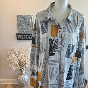 SHEIN Graphic Print Shirt - Black, Gray, Yellow